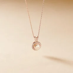 Histoire d'Or Collier Olivia Argent Rose Perle De Culture Et Oxyde De Zirconium
