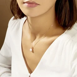 Histoire d'Or Collier Olivia Argent Rose Perle De Culture Et Oxyde De Zirconium