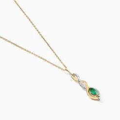 Histoire d'Or Collier Ondulations Or Jaune Emeraude Diamant Discount