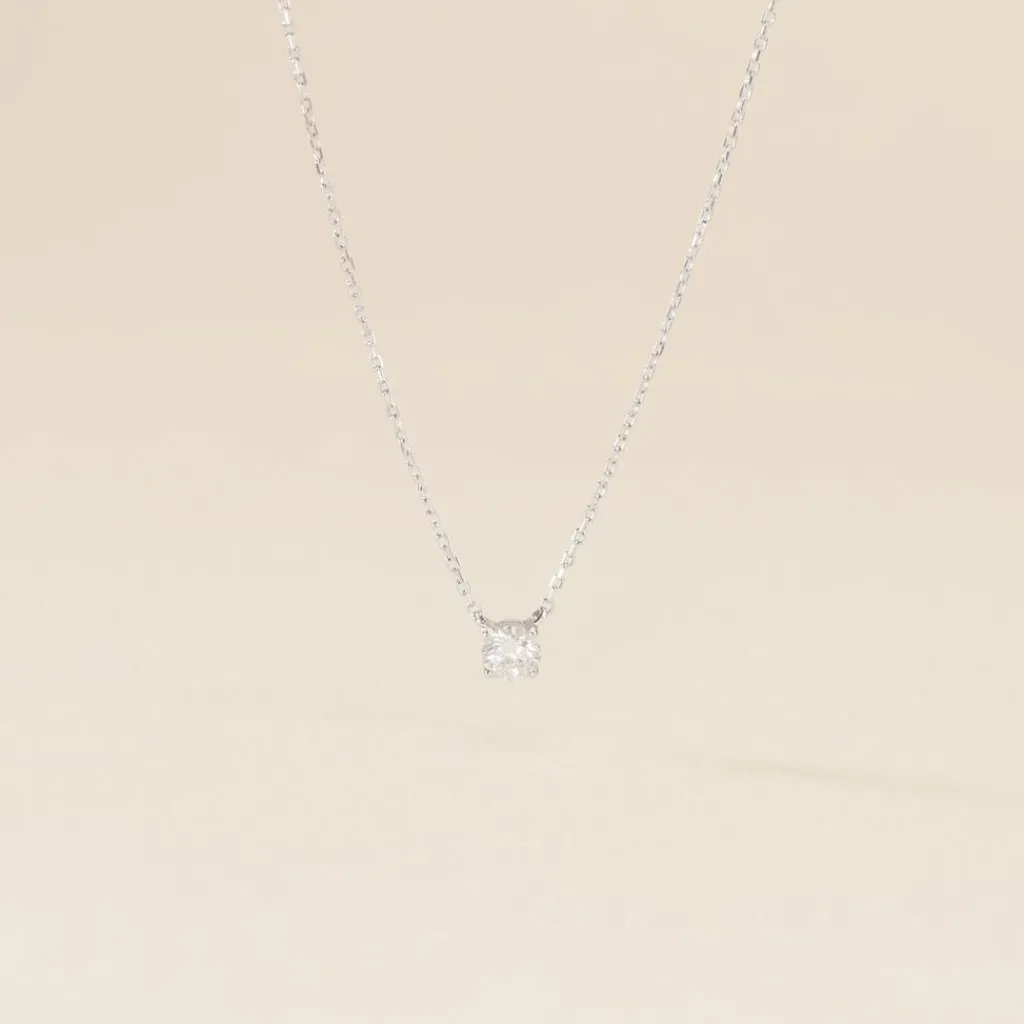 Histoire d'Or Collier Or Blanc Aphrodite Diamant Synthétique or blanc diamant synthétique New