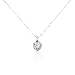 Histoire d'Or Collier Or Blanc Charity Oxydes De Zirconium