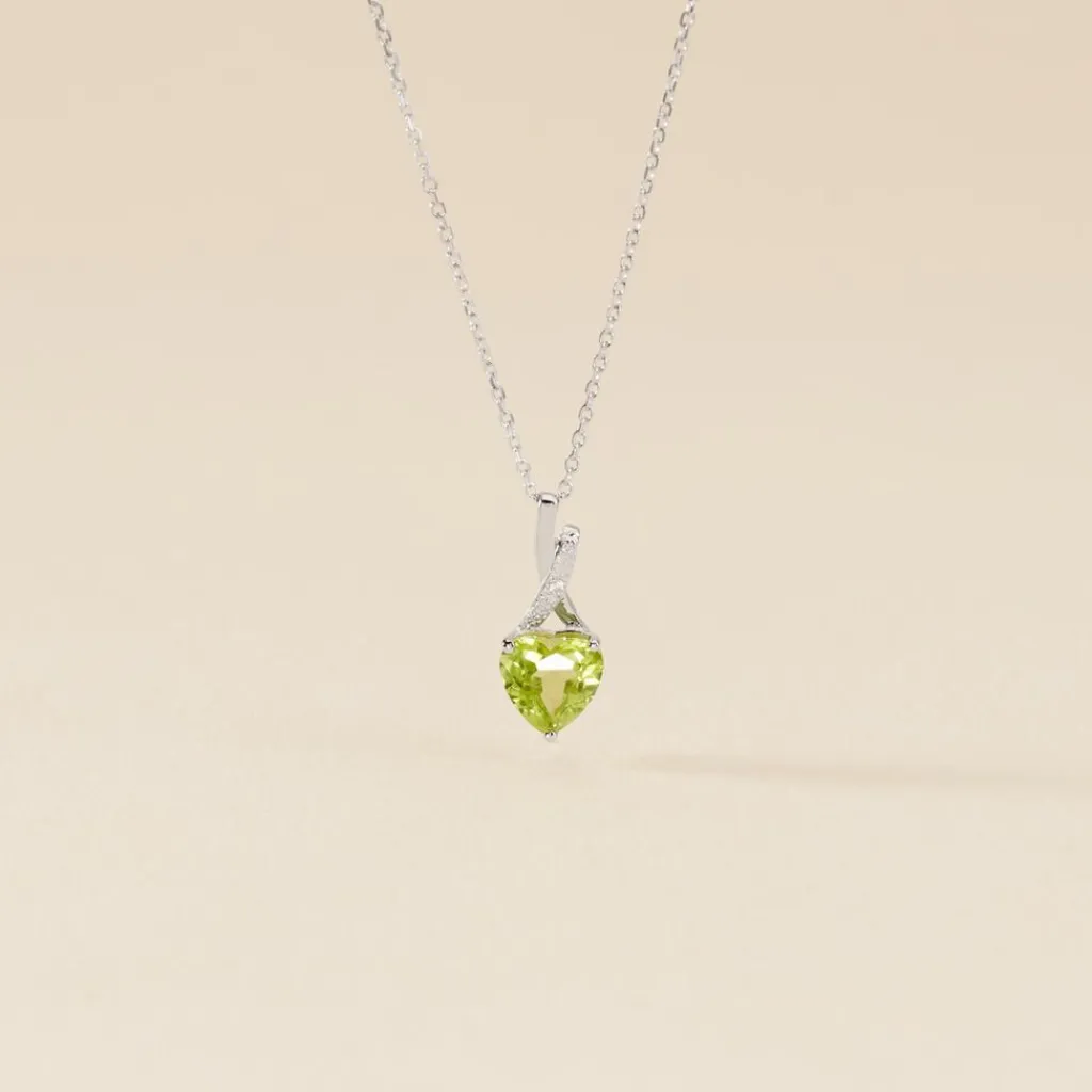 Histoire d'Or Collier Or Blanc Clothilde Péridot or blanc péridot vert New