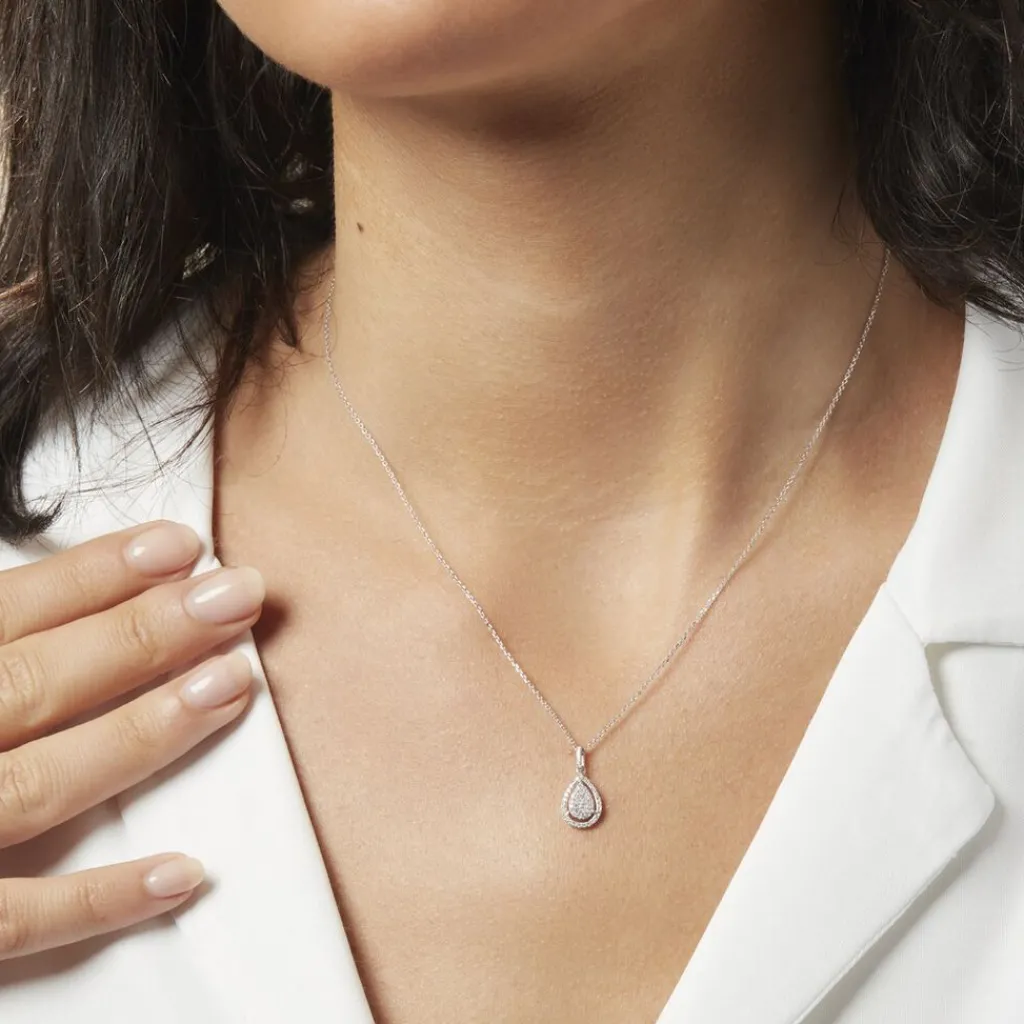 Histoire d'Or Collier Or Blanc Diamant