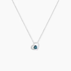 Histoire d'Or Collier Or Blanc Eliana Topaze Oxydes or blanc topaze london blue Discount