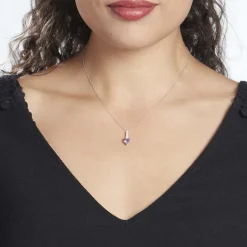 Histoire d'Or Collier Or Blanc Fany Améthyste Oxydes De Zirconium or blanc amethyste violette Online