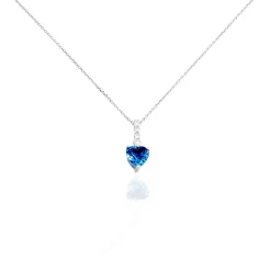 Histoire d'Or Collier Or Blanc Fany Topaze Oxydes De Zirconium or blanc topaze london blue Outlet