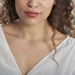 Histoire d'Or Collier Or Blanc Febe Emeraude Diamant Best