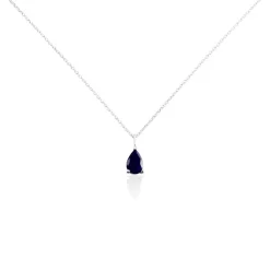 ADG Collier Or Blanc Goutte Saphir or blanc saphir Discount