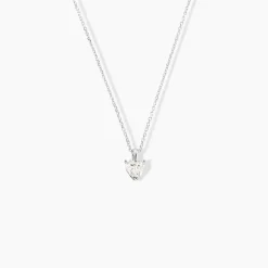 Histoire d'Or Collier Or Blanc Jayde Diamant Synthetique Sale