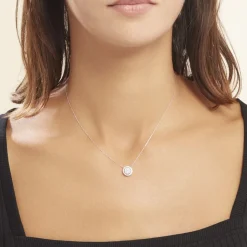 Histoire d'Or Collier Or Blanc Nawra Diamants Synthétiques Sale