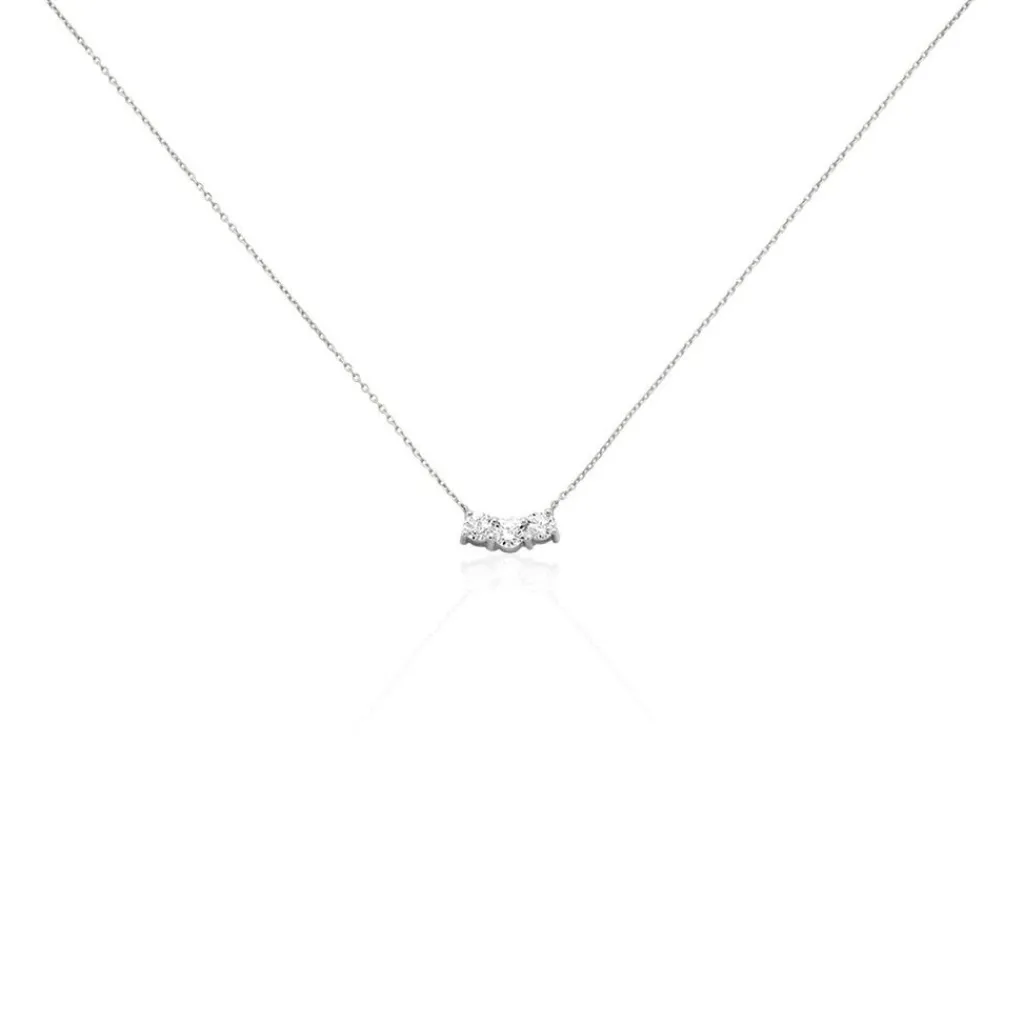 Histoire d'Or Collier Or Blanc Neely Diamants Synthétiques Discount