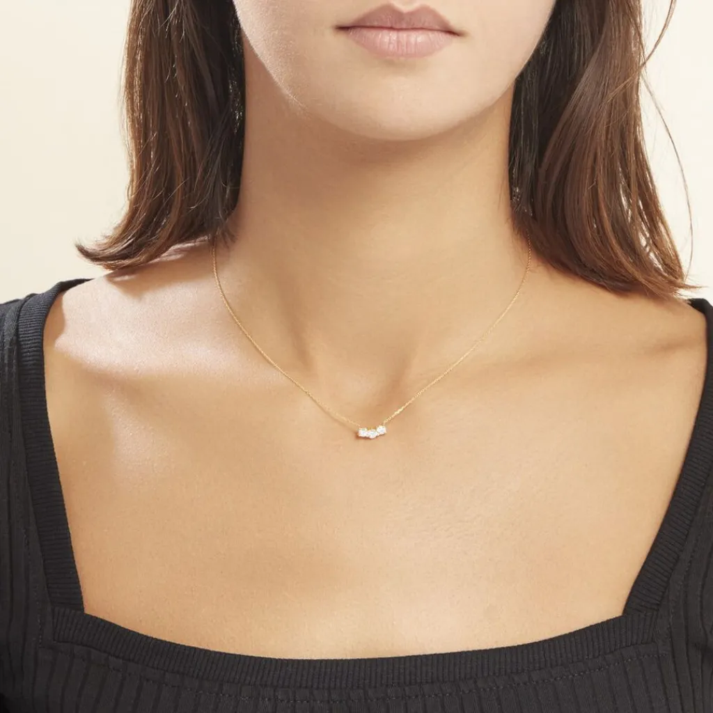 Histoire d'Or Collier Or Blanc Neely Diamants Synthétiques Discount