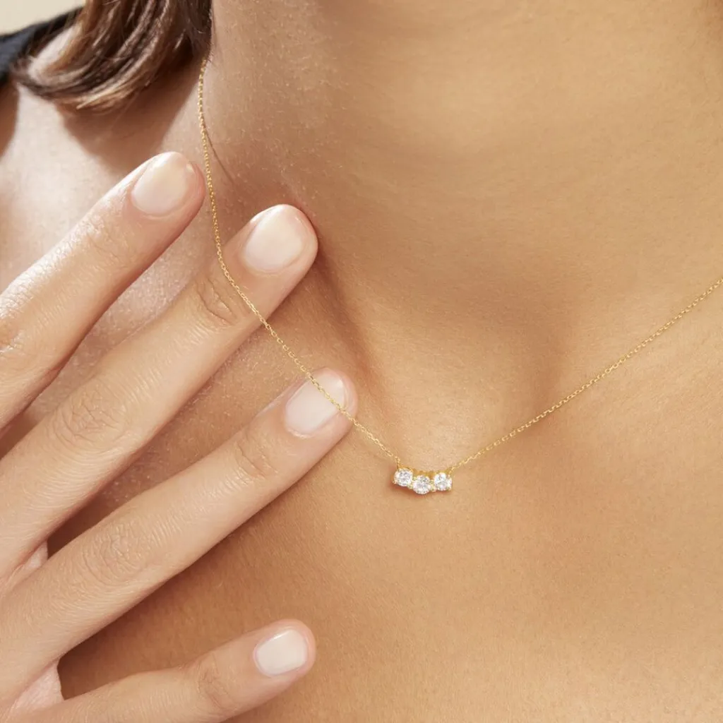 Histoire d'Or Collier Or Blanc Neely Diamants Synthétiques Discount