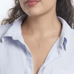 Histoire d'Or Collier Or Blanc Peregrina Diamants Hot