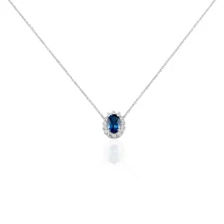 Histoire d'Or Collier Or Blanc Quintilla Topaze London Blue Et Oxydes Sale