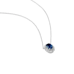 Histoire d'Or Collier Or Blanc Quintilla Topaze London Blue Et Oxydes Sale