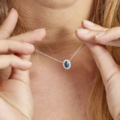 Histoire d'Or Collier Or Blanc Quintilla Topaze London Blue Et Oxydes Sale