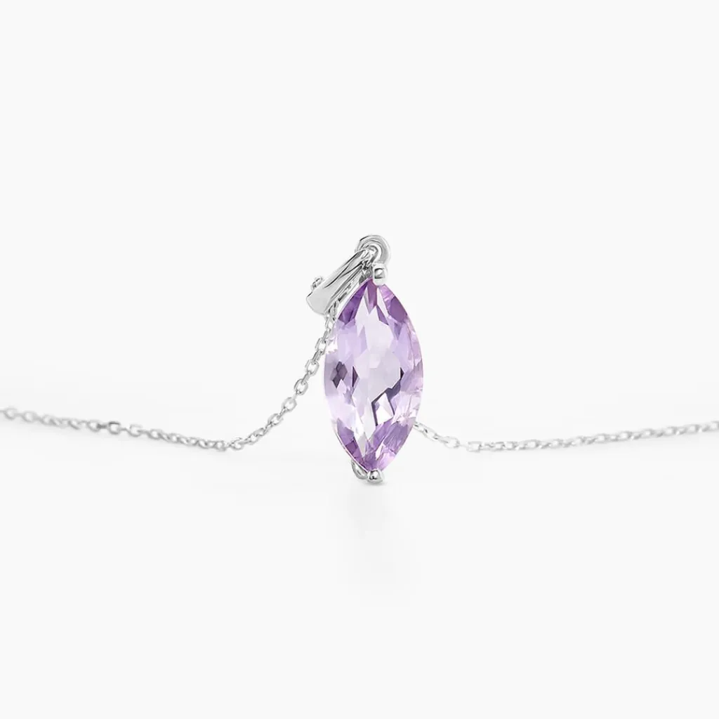 Histoire d'Or Collier Or Blanc Raquel Améthyste or blanc amethyste violette Best