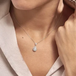 Histoire d'Or Collier Or Blanc Uxellus Oxyde De Zirconium Outlet