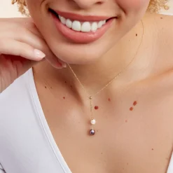 Histoire d'Or Collier Or Jaune Brayann Perles De Culture Outlet