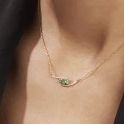 Histoire d'Or Collier Or Jaune Caetlin Emeraude Diamants Clearance