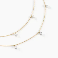 Histoire d'Or Collier Or Jaune Eclat D'etoile Oxyde De Zirconium Best