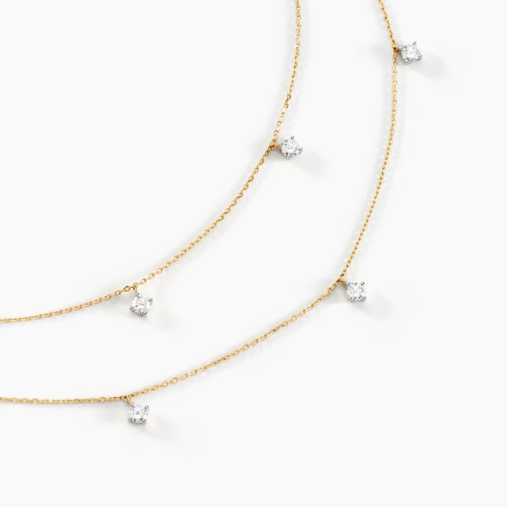 Histoire d'Or Collier Or Jaune Eclat D'etoile Oxyde De Zirconium Best