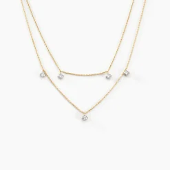 Histoire d'Or Collier Or Jaune Eclat D'etoile Oxyde De Zirconium Best