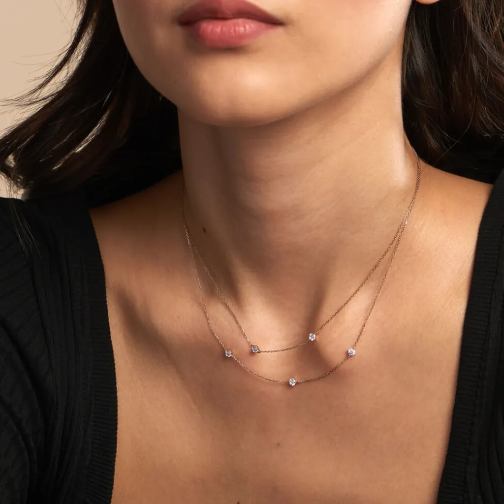 Histoire d'Or Collier Or Jaune Eclat D'etoile Oxyde De Zirconium Best