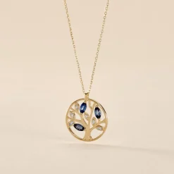 Histoire d'Or Collier Or Jaune Elsebein Saphirs New