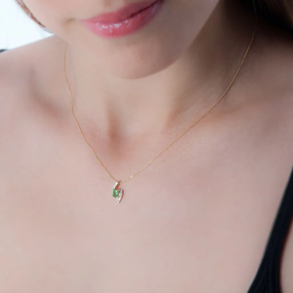 Histoire d'Or Collier Or Jaune Emeraude Et Diamant New