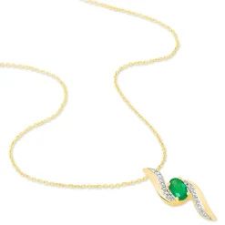 Histoire d'Or Collier Or Jaune Emeraude Et Diamant Sale