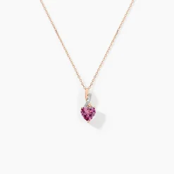 Histoire d'Or Collier Or Rose Clothilde Rhodolite or rose rhodolite rouge New
