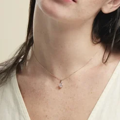 Histoire d'Or Collier Or Rose Clothilde Quartz or rose quartz rose Hot