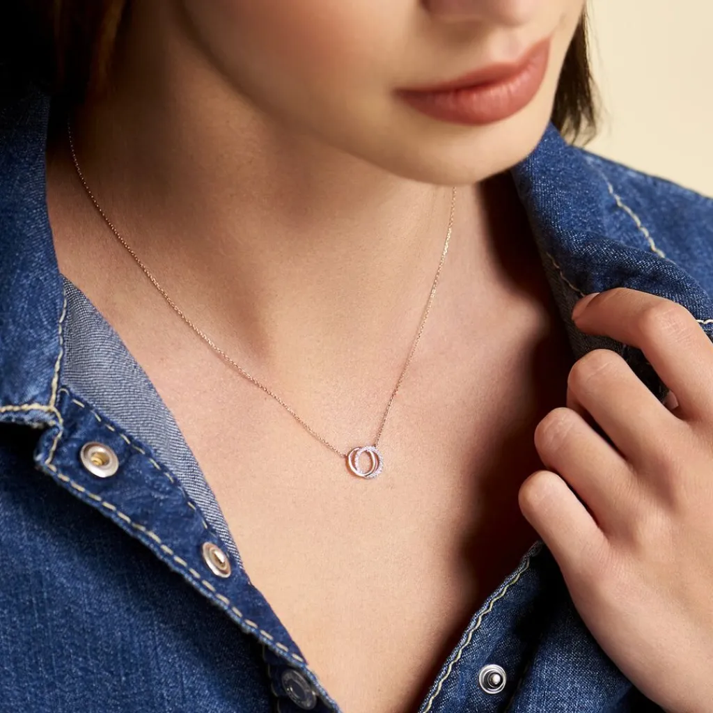 Histoire d'Or Collier Or Rose Tresha Diamants or rose diamant New