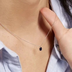 Histoire d'Or Collier Ovale or blanc saphir Hot