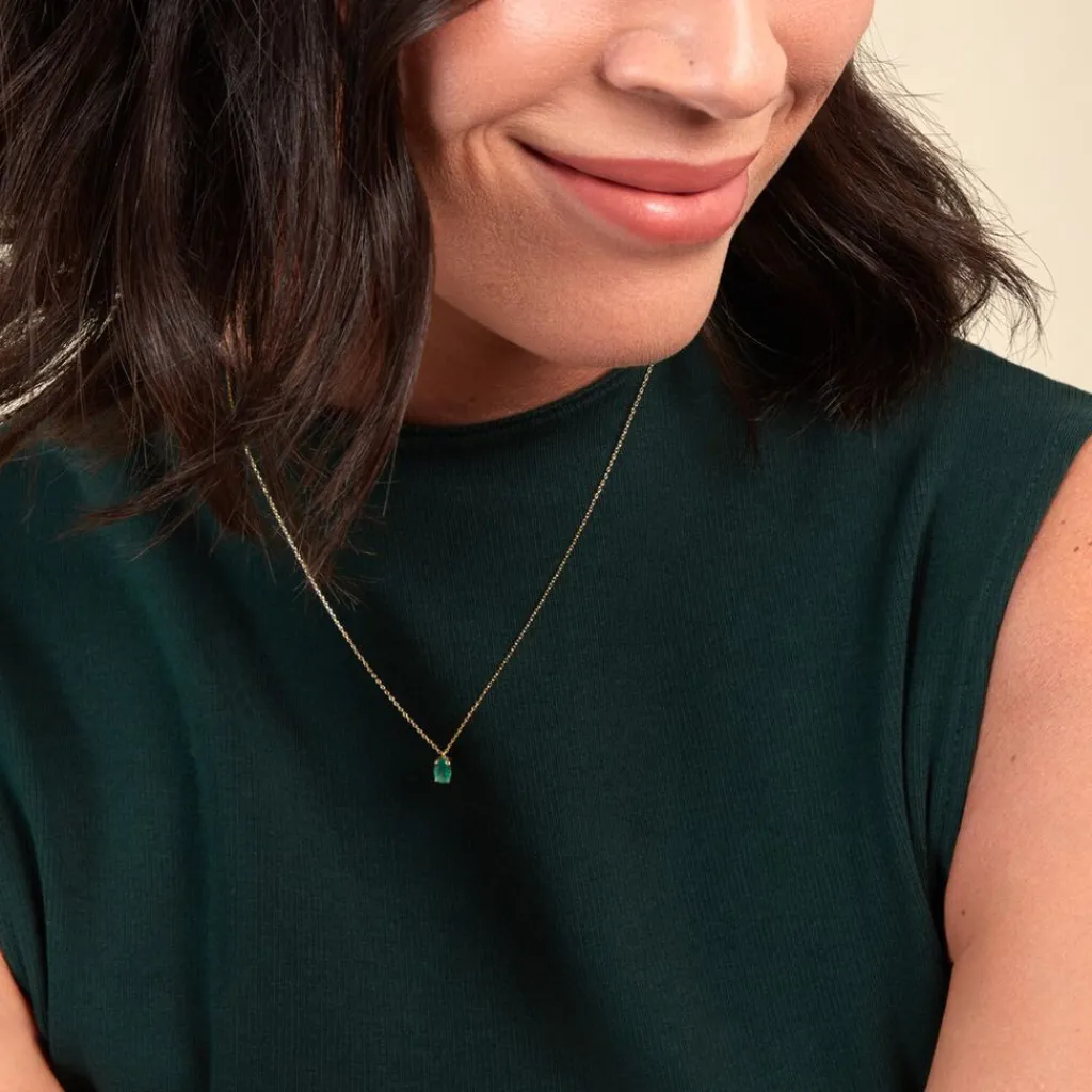 Histoire d'Or Collier Ovale or jaune emeraude Sale