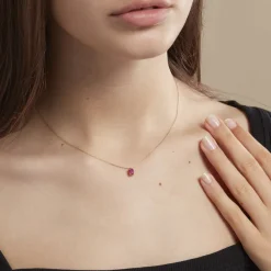 Histoire d'Or Collier Ovale or jaune rubis New