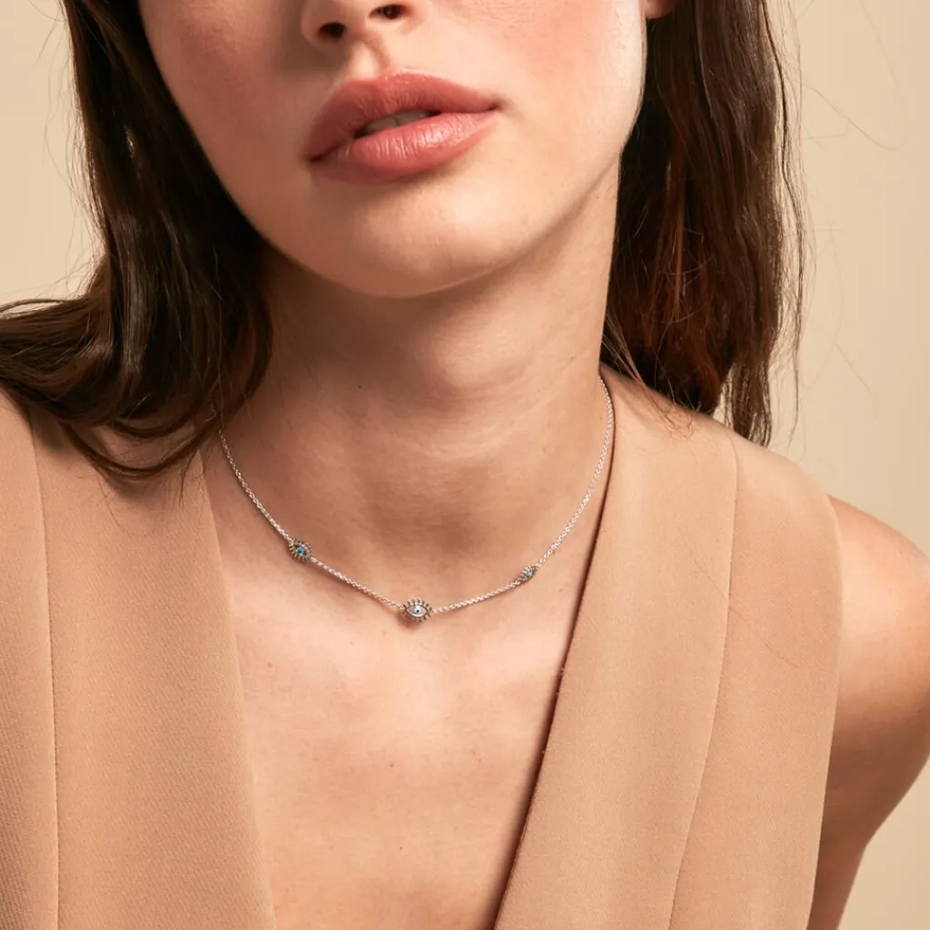 Histoire d'Or Collier Parad'eyes Argent Blanc Best