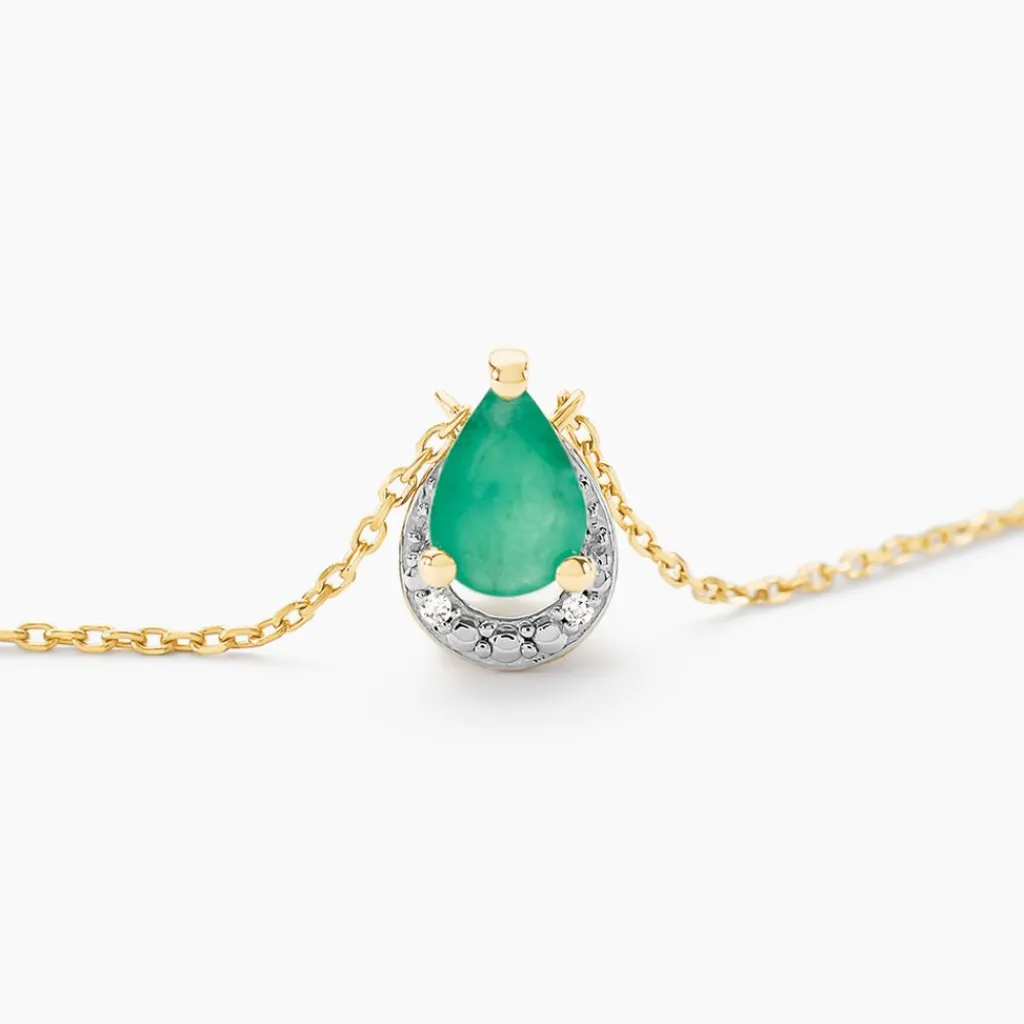 Histoire d'Or Collier Parry Or Jaune Emeraude Diamant Online