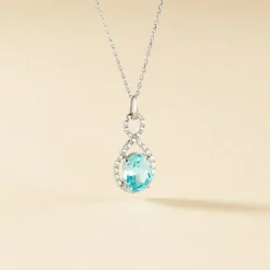 Histoire d'Or Collier Passion Or Blanc Topaze Et Oxyde De Zirconium New