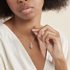 Histoire d'Or Collier Passion Or Blanc Topaze Et Oxyde De Zirconium New