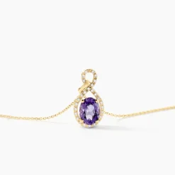 Histoire d'Or Collier Passion Or Jaune Amethyste Et Oxyde De Zirconium