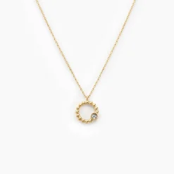 Histoire d'Or Collier Pearly Effect Or Jaune Diamant