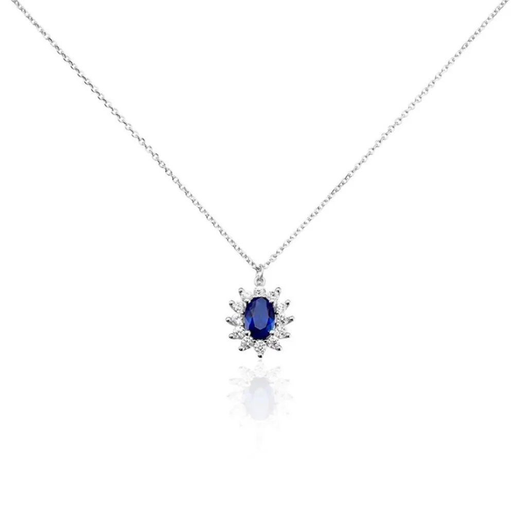 Histoire d'Or Collier Perez Argent Blanc Oxyde De Zirconium argent blanc oxyde bleu Online