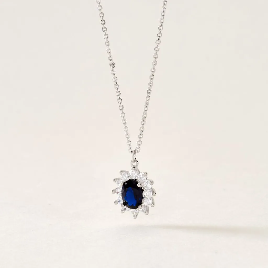 Histoire d'Or Collier Perez Argent Blanc Oxyde De Zirconium argent blanc oxyde bleu Online