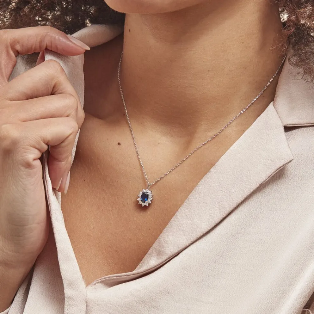 Histoire d'Or Collier Perez Argent Blanc Oxyde De Zirconium argent blanc oxyde bleu Online