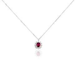 Histoire d'Or Collier Perez Argent Blanc Oxyde De Zirconium argent blanc oxyde rouge Sale