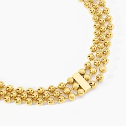 Histoire d'Or Collier Perles Solaires Acier Jaune New