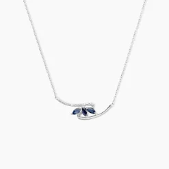 Histoire d'Or Collier Petale Et Diamant or blanc saphir Outlet